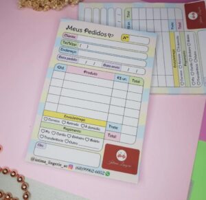 Bloco de pedidos candy colors personalizado