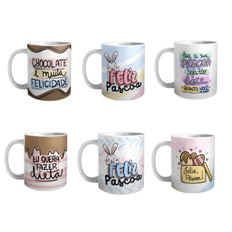 Caneca de ceramica Branca personalizada atacado 10 unidades