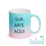 Caneca degradê rosa e azul fosca 375 ml
