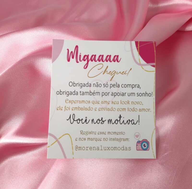 Cartão Agradecimento postal personalizado