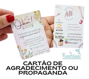 Cartão promocional cartão de agradecimento